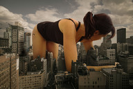 giantess collage city buildings crawling skyscraper clouds sky giulio_10