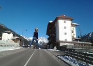 giantess collage clothed buildings mountains snow streets sneakers looking_back looking_at_viewer giulio_10