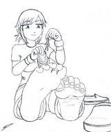 drawing giantess feet monochrome handheld barefoot socks shrunken_man imminent_crush darkspeed7