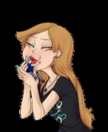 drawing gentle color handheld lips kissing shrunken_man manicure no_background floetepus