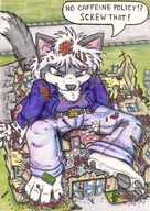 drawing wolf comic color destruction jeans foot_crush cerberus