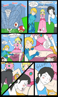 drawing giantess vore comic color princess_peach samus_aran story nintendo shrunken_man giantesses wii_fit_trainer zero_suit_samus moebius pit