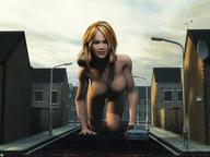 breasts giantess nude crawling town streets vehicles digital_render