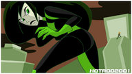 drawing giantess city mega butt small_woman green_eyes green_hair kim_possible shego disney hotrod2001 looking_at_tiny