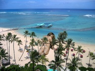 giantess collage beach ocean wonderslug shrunken_people sand boats palm_trees resort pier sunbathing downward_angle