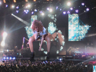giantess collage singing celebrity boots dark_skin rihanna crowds stage concert