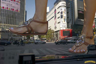 giantess collage feet city buildings sandals streets pedicure raised_foot giantess_feet lowerrider car_view