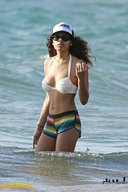 giantess collage cleavage water ocean shrunken_people sunglasses boats dark_skin lowerrider navel_ring