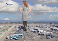 giantess collage landscape clothed high_heels wonderslug airplane clouds airport sky runway behind_view simone_villas_boas