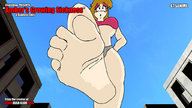 growth giantess crush feet toes barefoot soles low_angle foot_crush chibichan point_of_view accidental ripped_clothing paid_comic