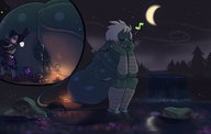 giantess pussy tail color cum bandages anal knight unaware bull lake night campfire noill