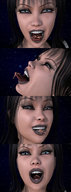 giantess nude vore space comic black_hair blue_eyes playful naked_man stars panels black_lips