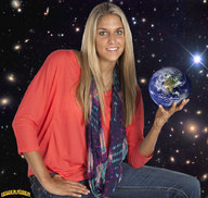 giantess collage earth blonde clothed planet handheld smiling looking_at_viewer stars galaxies lowerrider cosmic_giantess