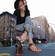 collage feet city buildings smiling asian sitting sandals streets looking_at_viewer lowerrider
