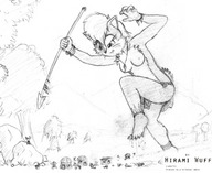 giantess crush nude furry monochrome running trees rocks spear sally_acorn hirami_wuff