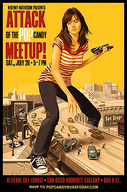giantess destruction handheld traffic brunette highway vehicles sneakers poster straddling attack_of_the_50_foot_woman