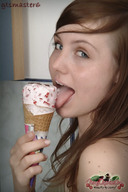 vore tongue blue_eyes brunette ice_cream