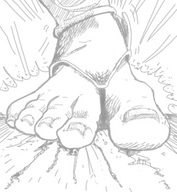 drawing giantess crush feet monochrome domination foot_pov under_foot night_elf point_of_view stuck_to_foot theborrowergts night_elf_crusher