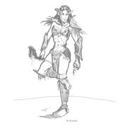 drawing giantess crush feet monochrome domination under_foot night_elf point_of_view raised_foot stuck_to_foot theborrowergts night_elf_crusher