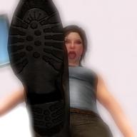 crush mouth low_angle foot_crush point_of_view lara_croft boot_sole