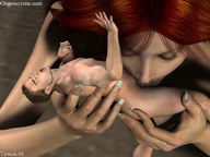 giantess small_man shrunken red_hair shrunken_men blowjob men shrunken_man