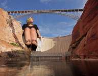 collage mega blonde bridge barefoot water soles low_angle sitting sky crlvr dam miss_a