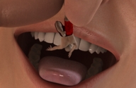 vore tongue mouth teeth shrunken_men shrunken_man dangle between_fingers digital_render