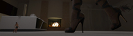 feet high_heels shrunken_men shrunken_man indoors floor fireplace mike973 digital_render