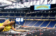 giantess collage lying_down shrunken_people basketball_court lowerrider sports_outfit sports_arena
