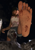 giantess feet city barefoot buildings helicopter blood foot_crush shorts night point_of_view looking_at_viewer zombie mike973 digital_render