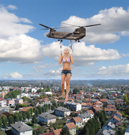 giantess collage barefoot cleavage helicopter wonderslug belly shorts clouds lifting houses sky bikini_top gemma_atkinson navel_ring