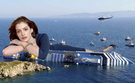 giantess collage destruction ocean helicopter brunette cruise_ship boats anne_hathaway looking_at_viewer giantesscity overturned_ship