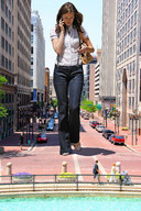 giantess collage city clothed brunette wonderslug walking streets between_buildings summer_glau