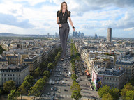collage city mega clothed traffic buildings shoes brunette wonderslug walking skyscraper streets vehicle_crush gisele_bündchen