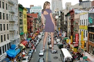 giantess collage city high_heels traffic wonderslug dress foot_print streets vehicle_crush behind_view annalynne_mccord cracked_pavement
