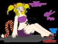gentle giantess furry tail blonde color barefoot glasses foot_worship pigtails tickling axel-dk64