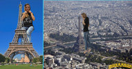 giantess collage city clothed barefoot buildings low_angle looking_down grass people eiffel_tower panels downward_angle monument lowerrider areana