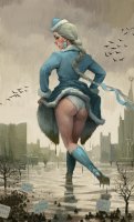 giantess city blonde birds braid protest mud russia dirty_clothes winter_clothes waldemar-kazak