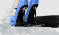 drawing feet high_heels shrunken_men shrunken_man painting buggysplat