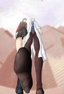 color high_heels naigo unaware point_of_view imminent_crush ritsuko_akagi misato_katsuragi