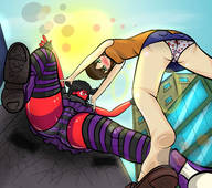giantess crush panties multiple_giantesses buildings giantesses falling point_of_view pushing mspaintgts joethevenezuelan mae collab linda