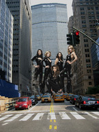 giantess collage city mega blonde destruction cleavage brunette wonderslug giantesses streets vehicles looking_at_viewer new_york_city between_buildings street_view latex_outfit