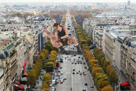 breasts giantess collage city mega traffic buildings brunette wonderslug ponytail boots squatting foot_print sunglasses streets vehicle_crush lara_croft