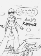 giantess monochrome destruction barefoot rampage buildings amy foot_crush shorts town top joethevenezuelan