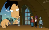 breasts drawing giantess nude city mega black_hair color robot purple_hair asian ponytail hand cartoon leela futurama bender amy_wong philip_j_fry spider-matt professor_farnsworth new_new_york