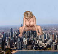 breasts collage insertion city mega blonde destruction building_sex unknown_artist skyscraper sky
