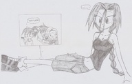 drawing giantess monochrome shorts teasing body_exploration braid zoom nick01kang