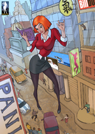 breasts drawing growth giantess city mega color skirt buildings street red_hair vehicles giantessfan sample_image gwen_tennyson watchers ben_10 spell_book hair_pin cartoon_network