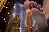 city mega barefoot soles low_angle unknown_artist skyscraper sky toe_ring point_of_view imminent_crush