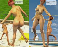 breasts crush nude small_man masturbation size_difference butt cum barefoot domination story voyeur amazon pool panels sunbathing palislama looking_at_tiny digital_render